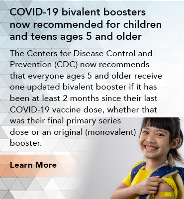 COVID-19 bivalent boosters now recommended  for children and teens ages 5 and older