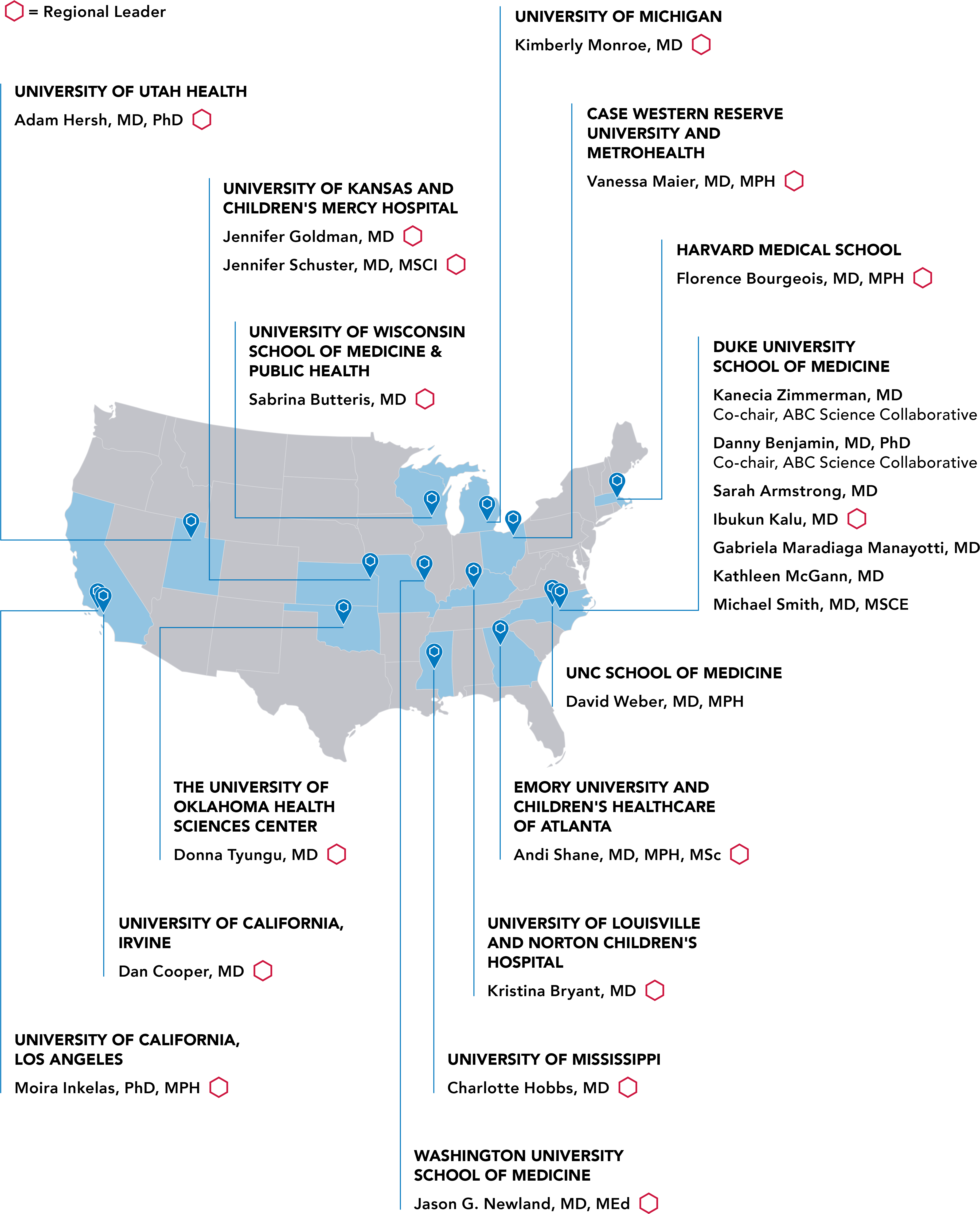 map of the usa showing partner locations