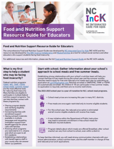 Food and Nutrition guide developed by The ABC Science Collaborative and NC InCK